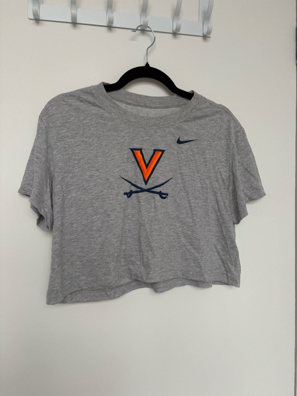 Nike Dri-FIT UVA Cropped T-Shirt Gray Size S